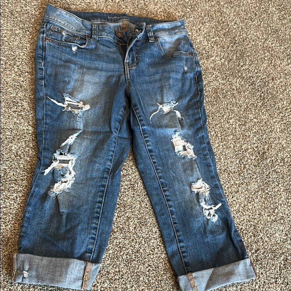 Distressed Blue Jeans